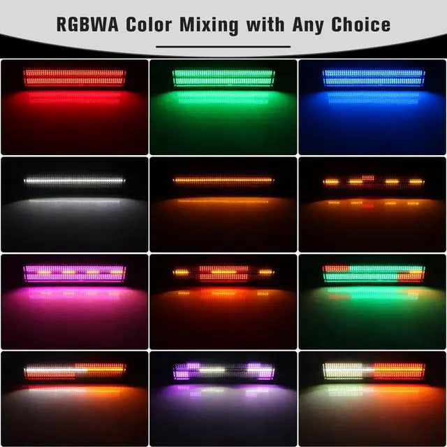 Alt view image 3 of 7 - DJ Stage Strobe Lights: 120W 336LEDs RGBW & Amber 5IN1 Color Mixing - Remote & DMX Control - 16RGB & 8White & 8Amber Zones Chase Effect for Mobile Party Club Show Gig Band Dance Performance