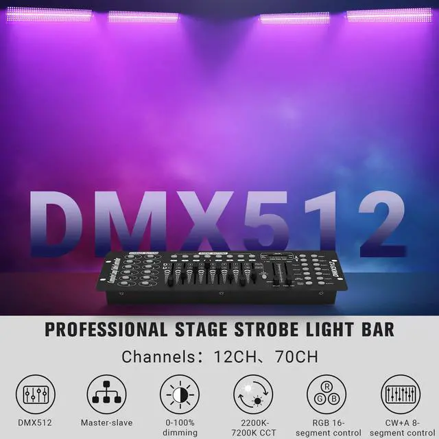 Alt view image 5 of 7 - DJ Stage Strobe Lights: 120W 336LEDs RGBW & Amber 5IN1 Color Mixing - Remote & DMX Control - 16RGB & 8White & 8Amber Zones Chase Effect for Mobile Party Club Show Gig Band Dance Performance