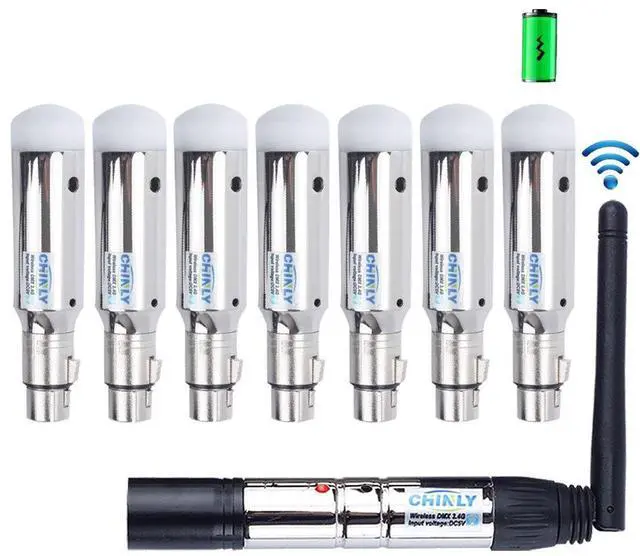 Main image of 8pcs DMX512 DMX Dfi DJ 2.4G 7 Charging Wireless Receiver Built-in Battery & 1 Transmitter LED Lighting Control for LED Stage Par Party Light