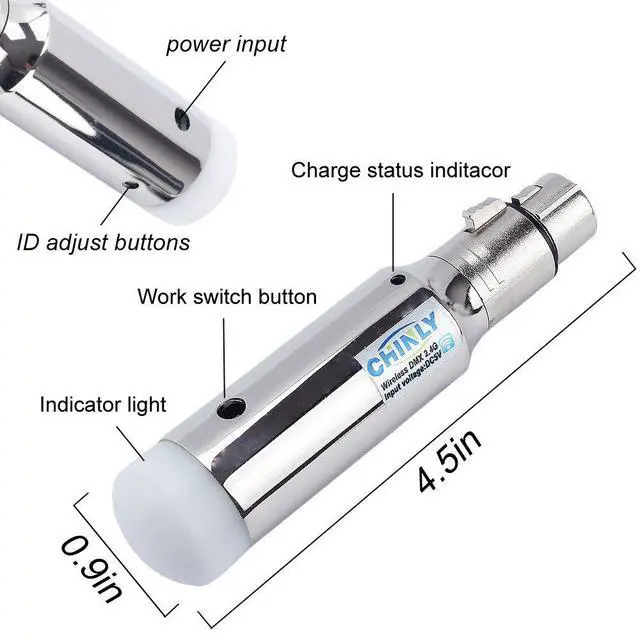 Alt view image 4 of 7 - 8pcs DMX512 DMX Dfi DJ 2.4G 7 Charging Wireless Receiver Built-in Battery & 1 Transmitter LED Lighting Control for LED Stage Par Party Light