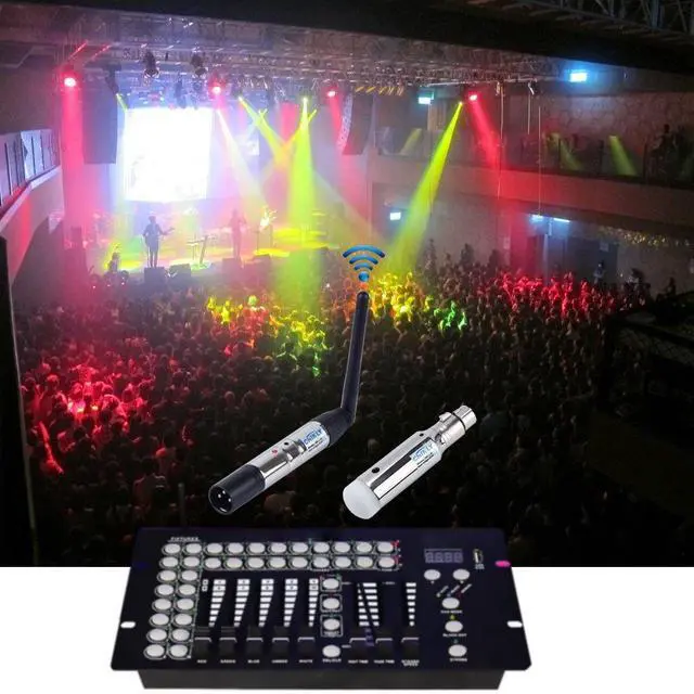 Alt view image 7 of 7 - 8pcs DMX512 DMX Dfi DJ 2.4G 7 Charging Wireless Receiver Built-in Battery & 1 Transmitter LED Lighting Control for LED Stage Par Party Light
