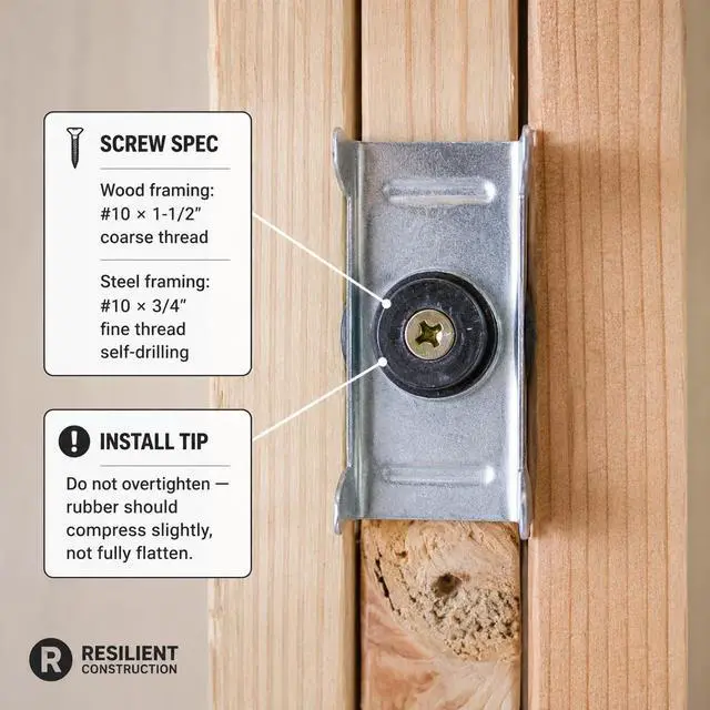 Alt view image 6 of 7 - Premium Sound Isolation Clips - Pack of 100 - Ideal for Soundproofing Walls and Ceilings - Decouple Walls and Ceilings - Floating Room - Home, Office, Recording Studio, Apartments (100)