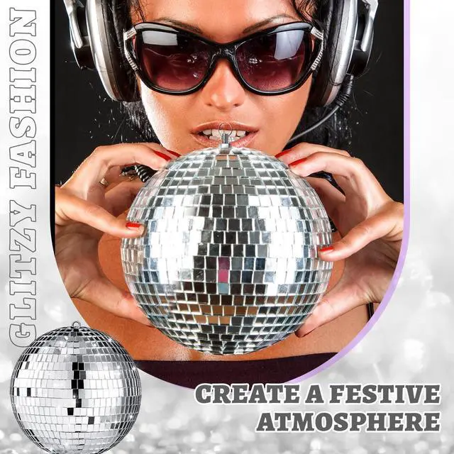 Alt view image 4 of 7 - 12 Pack Bulk Large Disco Ball Decorations, Silver Mirror Hanging Disco Balls Ornaments for Christmas Tree, Mothers Day, 70s 80s Party, Wedding, Prom, DIY Decor(8'', 6'', 4'', 3'')