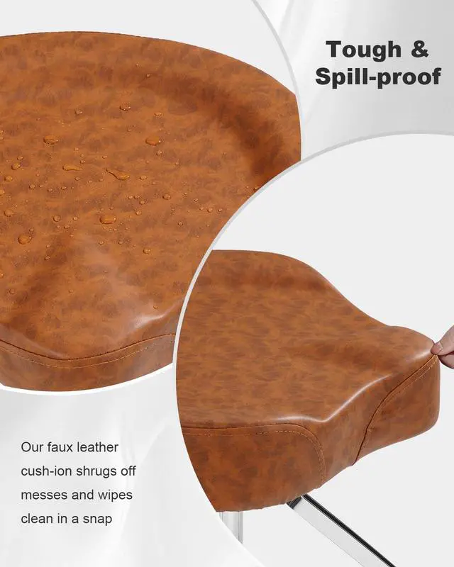 Alt view image 4 of 7 - Hydraulic Drum Throne Brown | Nitro Gas Lift Support Easy Adjust Height, Motorcycle wide Saddle Drum Seat,Stable up to 400LB for Heavy Duty Adult Drummers