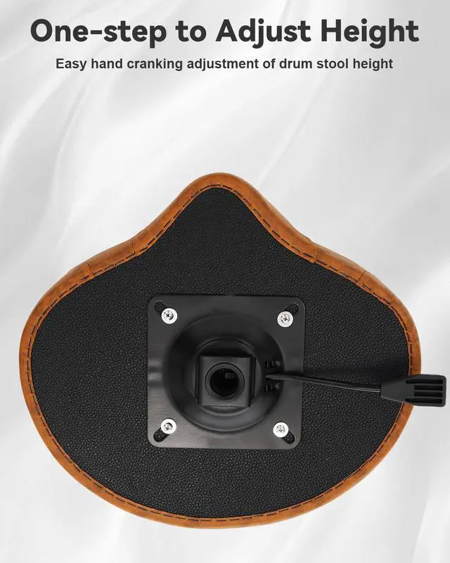 Alt view image 5 of 7 - Hydraulic Drum Throne Brown | Nitro Gas Lift Support Easy Adjust Height, Motorcycle wide Saddle Drum Seat,Stable up to 400LB for Heavy Duty Adult Drummers