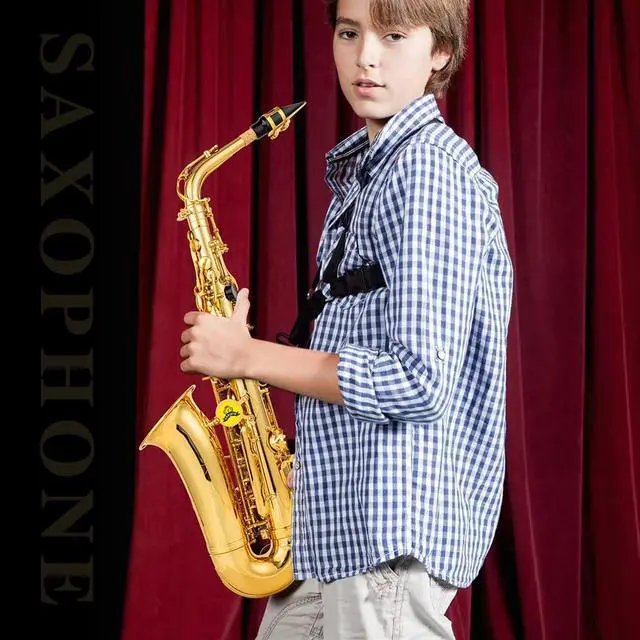 Alt view image 7 of 7 - Alto Saxophone HighQualityBrassSaxwith E-Flat Gold Lacquer Saxophon CaseMouthpiece AccessoriesIdealfor Beginnersto Advanced Musicians