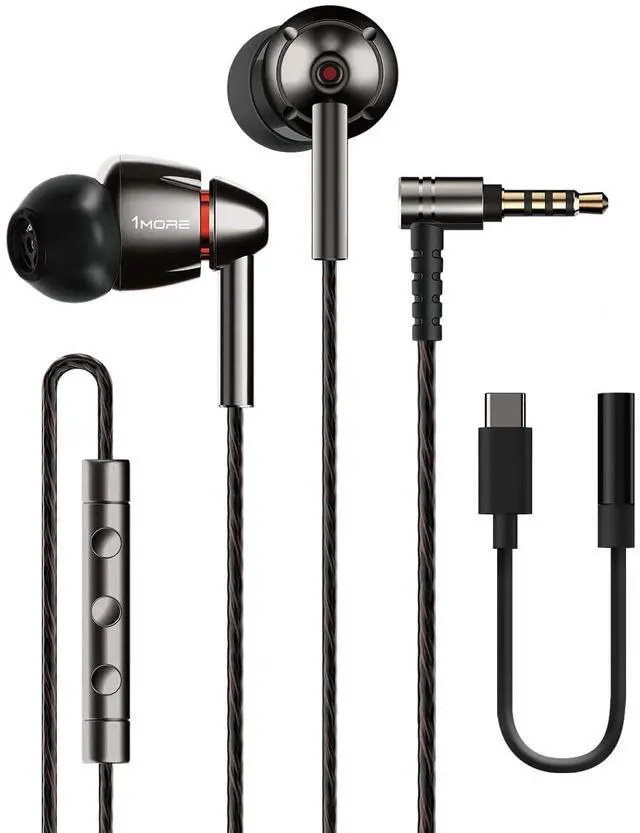 Main image of Quad Driver Wired in-Ear Headphones, Professional Hi-Res Earphones | Hi-Res Audio, High Fidelity Sound, 3.5mm to Type-C Adapter, Clear MEMS Mic, Professional Noise Isolating