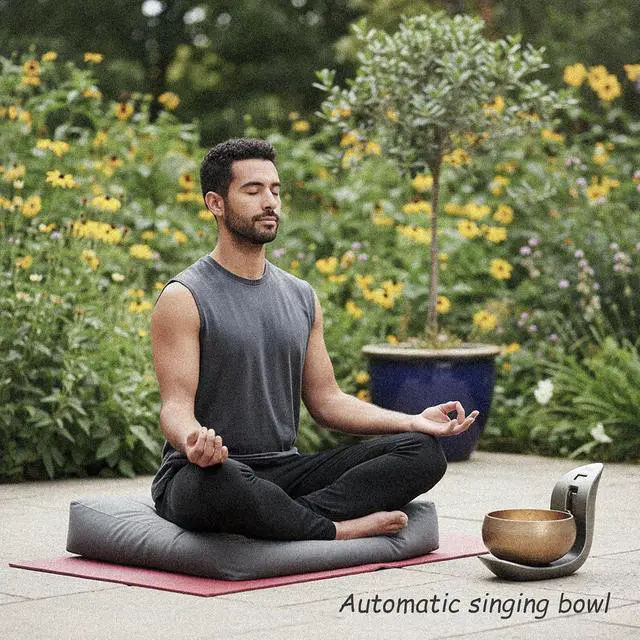 Alt view image 5 of 7 - Automatic Singing Bowl Hands-Free Sound Healing Bowl for Meditation, Yoga, Mindfulness, Energy Healing, Deep Relaxation & Sleep,Auto-Striking Tibetan Singing Bowl with Resonant Tone