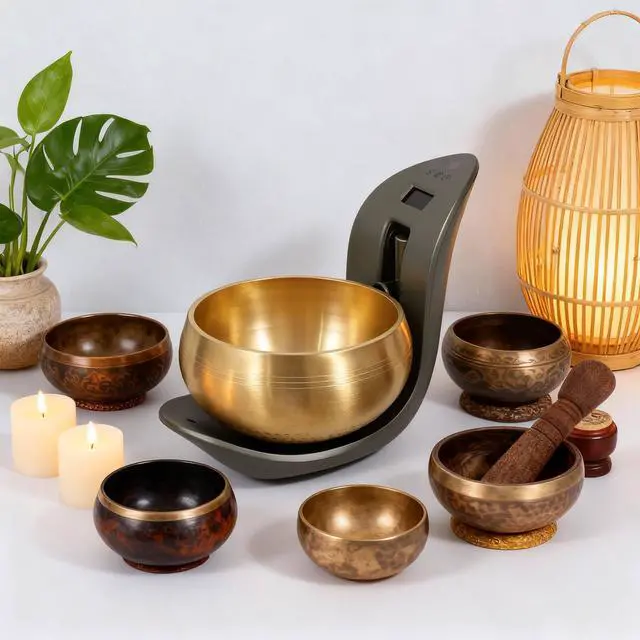 Alt view image 7 of 7 - Automatic Singing Bowl Hands-Free Sound Healing Bowl for Meditation, Yoga, Mindfulness, Energy Healing, Deep Relaxation & Sleep,Auto-Striking Tibetan Singing Bowl with Resonant Tone