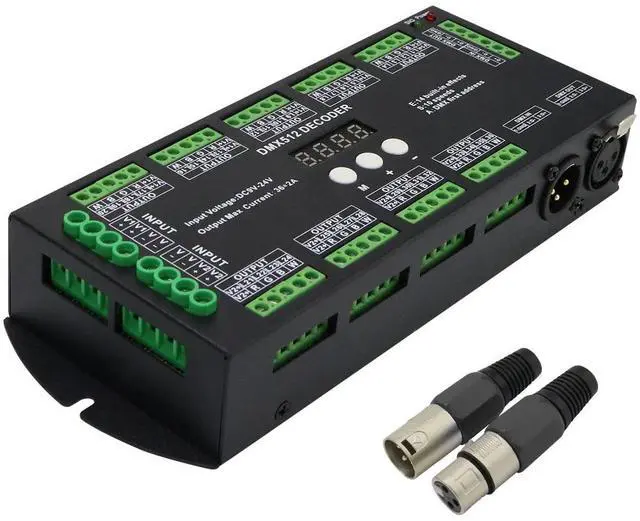 Main image of 36CH DMX RGBW LED Digital Display Decoder, DMX512 Controller for RGBW LED Lights DC9-24V 2A/CH with 14 Built-in Effects(36 Channel with Display)