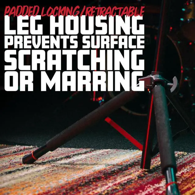 Alt view image 4 of 7 - Hanging Guitar Stand with Self-Locking Yoke and Padded Tripod Legs, Fits Most Electric, Acoustic, and Bass Guitars (GFW-GTR-1700)