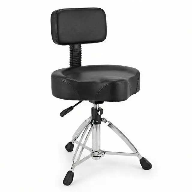 Main image of Drum Throne with Backrest Hydraulic Drum Throne Saddle | Drum Stool for Lumbar Support, Professional Motorcycle Seat with Adjustable Height, 450lbs Heavy Duty Padded Chair for Adults