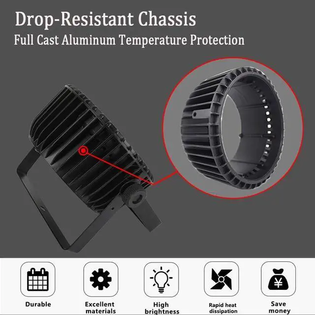 Alt view image 5 of 7 - LED Stage Par Lights LED 18X18W DJ Stage Lights 1 Pack | RGBWA+UV 6in1, Wash/Strobe Effect, DMX512 Control, Sound Activated, Aluminum Alloy Shell, Uplighting for Concerts Party