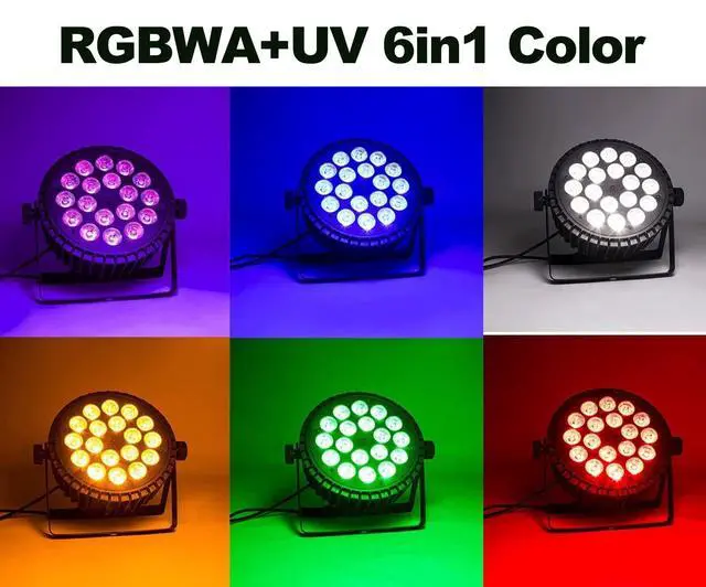Alt view image 3 of 7 - LED Stage Par Lights LED 18X18W DJ Stage Lights 1 Pack | RGBWA+UV 6in1, Wash/Strobe Effect, DMX512 Control, Sound Activated, Aluminum Alloy Shell, Uplighting for Concerts Party