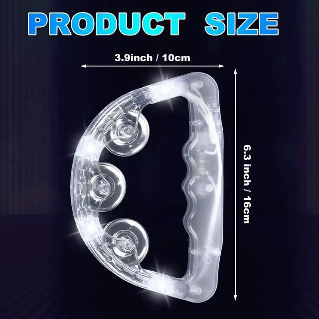 Alt view image 2 of 7 - 50 Pack LED Light up Tambourines with Flashing Lights Tambourine for Adults, Glow in The Dark Half Moon Handheld Percussion Musical Instrument for Weddings Dance Floor Props(White Lights)