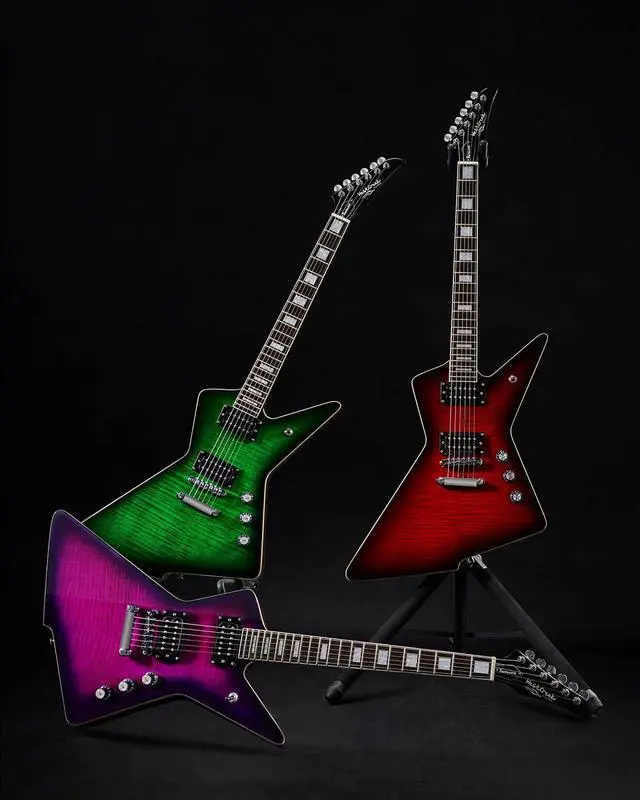 Alt view image 6 of 7 - WestCreek Revenge Solid Body Electric Guitar, Heavy Metal Guitar, Right Handed, Alnico Humbucker Pickups, Rounded End Jumbo Frets, Bone nut, Rosewood Fretboard, Mahogany Body Purple