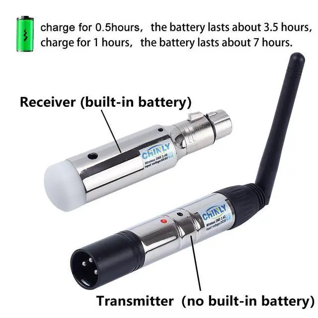 Alt view image 2 of 7 - 8pcs DMX512 DMX Dfi DJ 2.4G 7 Charging Wireless Receiver Built-in Battery & 1 Transmitter LED Lighting Control for LED Stage Par Party Light