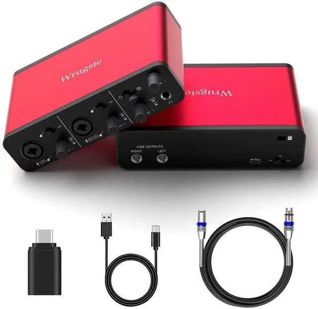 Main image of USB Audio Interface +48V Phantom Power 24Bit/192kHz for Recording Podcasting and Streaming Ultra-low Latency Plug and Play Noise-Free XLR Audio Interafce for PC