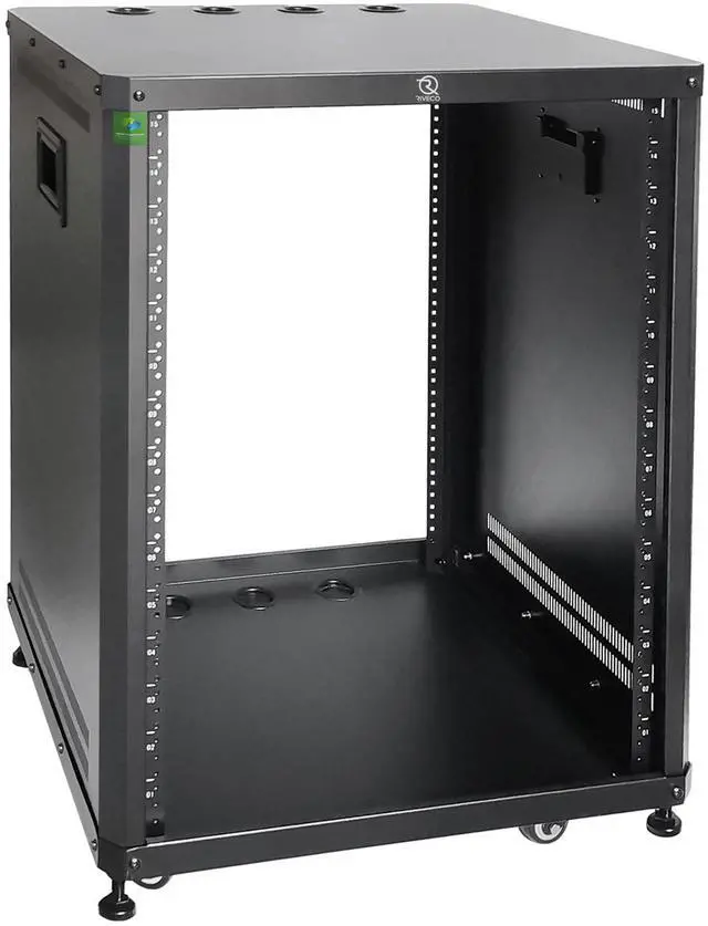 Main image of 15U Network & Audio Rack with Feet & Wheels, Obtuse Angel Server Rack Cabinet, Rolling Studio Rack Case with Adjustable Depth Rails for 19" Stereo Recording & IT Equipment Mounting 1PCS