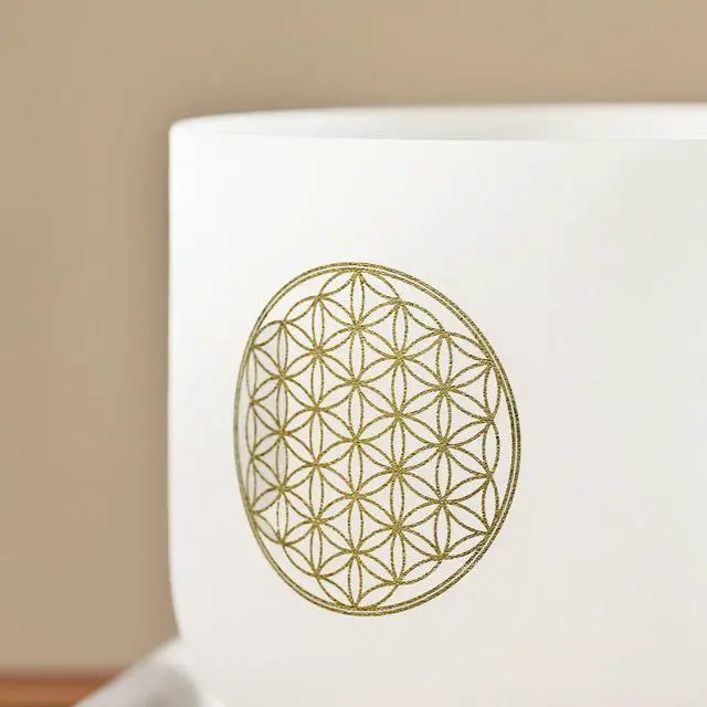 Alt view image 2 of 6 - 528HZ C Note 8 Inch Flower Of Life Crystal Singing Bowl Meditation Sound Bath Sound Healing Chakra Singing Bowl