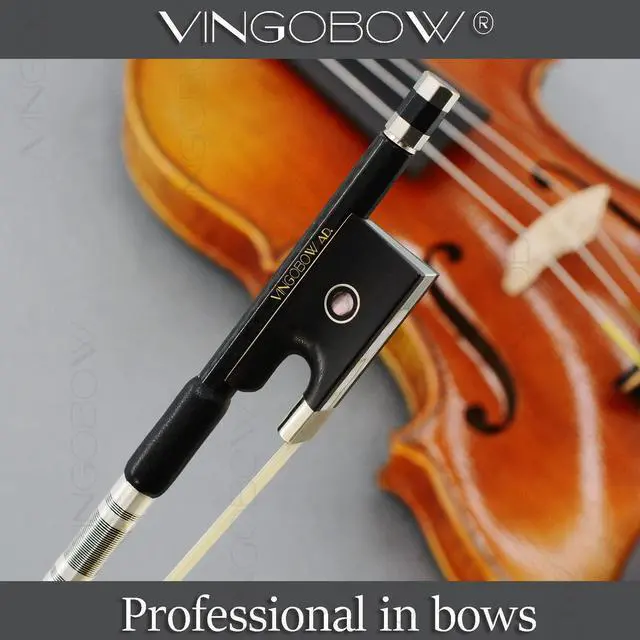 Alt view image 6 of 7 - Textured Carbon Fiber Violin Bow 4/4 Size 110V Advanced Level Parisian Eyes Ebony Frog 4 4 Full Fine Siberian Horse Hair Sweet Tone Straight Stick Smooth Screw for Professional Player