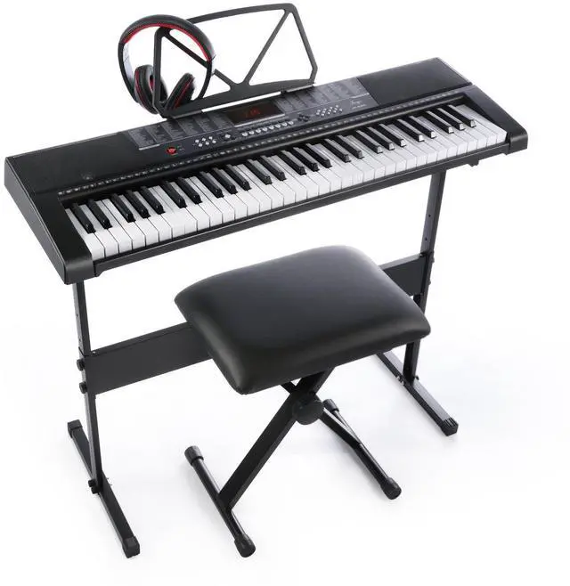 Main image of 61key Standard Keys Keyboard with USB Music Player,Including Headphone,Stand,Stool & Power Supply-The electronic keyboards