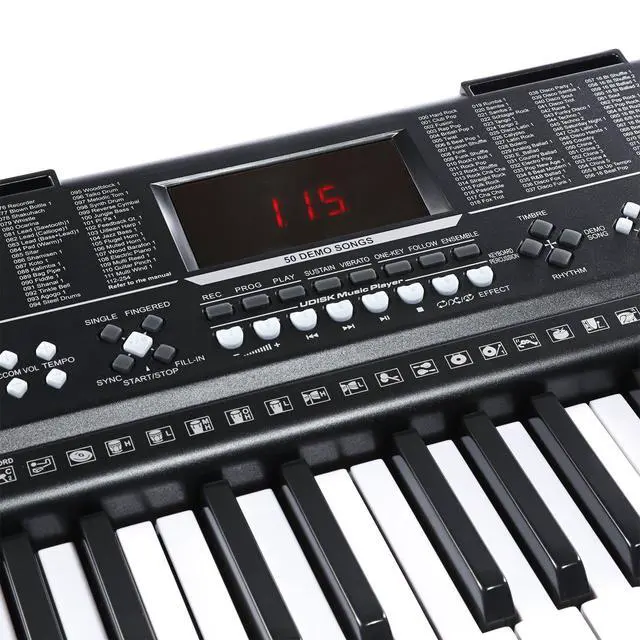 Alt view image 4 of 7 - 61key Standard Keys Keyboard with USB Music Player,Including Headphone,Stand,Stool & Power Supply-The electronic keyboards