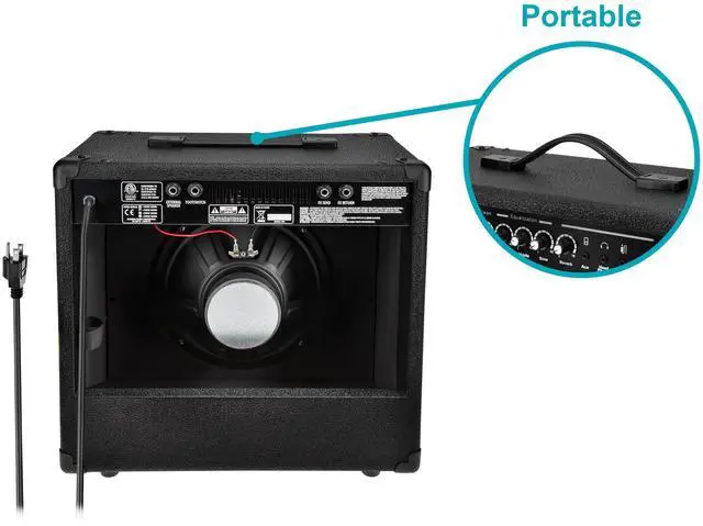 Alt view image 3 of 6 - 1x10 Guitar Combo Amplifier - Black 40-Watt, Spring Reverb, 10-Inch 4-Ohm Speaker, High & Low Inputs, Headphone Output - Stage Right Series