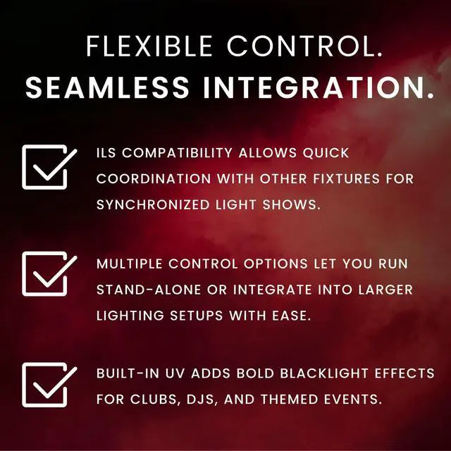 Alt view image 5 of 7 - Wash Fx Hex Ils Multi Purpose Led Effect Light | Blinder Wash & Chase Effects In One Unit | Six Zone Eye Candy Output | Uv Blacklight Performance | Stand Alone Dmx Ir Master Slave Control