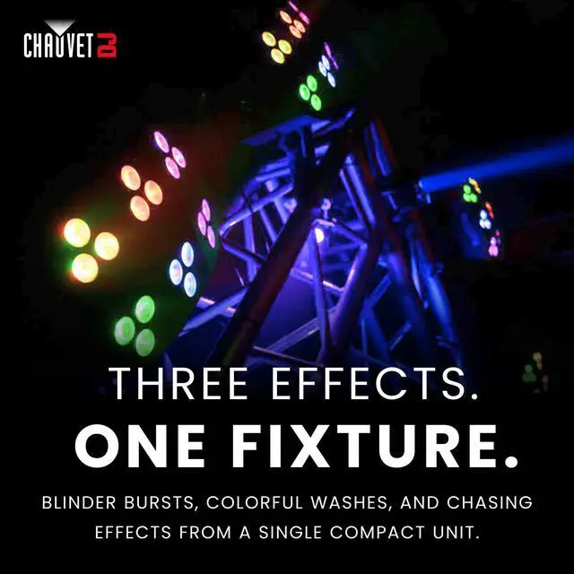 Alt view image 4 of 7 - Wash Fx Hex Ils Multi Purpose Led Effect Light | Blinder Wash & Chase Effects In One Unit | Six Zone Eye Candy Output | Uv Blacklight Performance | Stand Alone Dmx Ir Master Slave Control