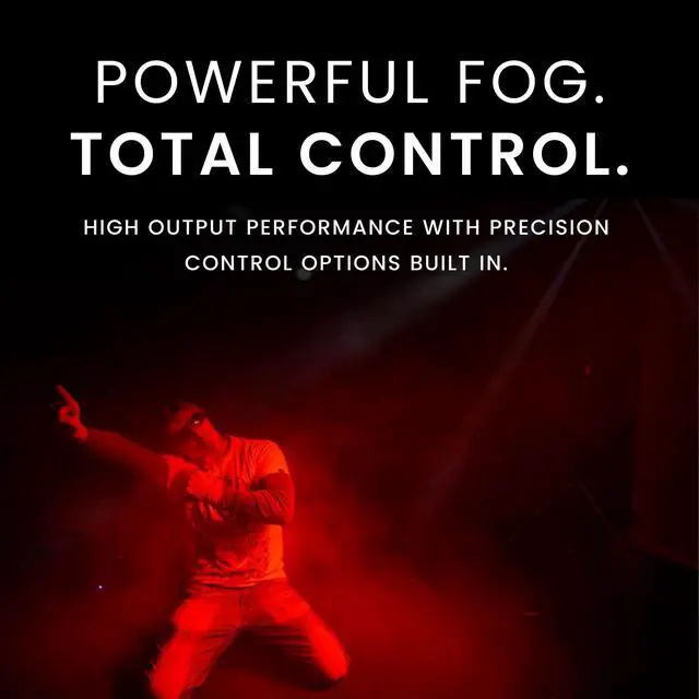 Alt view image 3 of 7 - Hurricane 1600 Compact High-Output Fog Machine w/Timer Remote & Automatic Shut-Off, BLACK