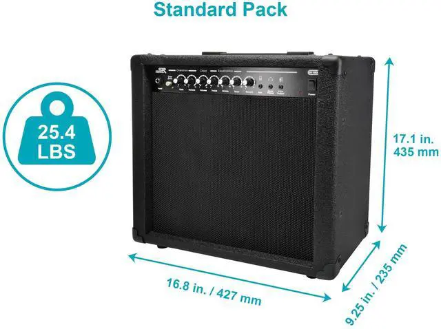 Alt view image 5 of 6 - 1x10 Guitar Combo Amplifier - Black 40-Watt, Spring Reverb, 10-Inch 4-Ohm Speaker, High & Low Inputs, Headphone Output - Stage Right Series