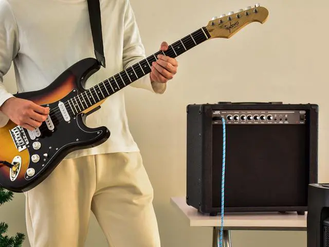 Alt view image 6 of 6 - 1x10 Guitar Combo Amplifier - Black 40-Watt, Spring Reverb, 10-Inch 4-Ohm Speaker, High & Low Inputs, Headphone Output - Stage Right Series