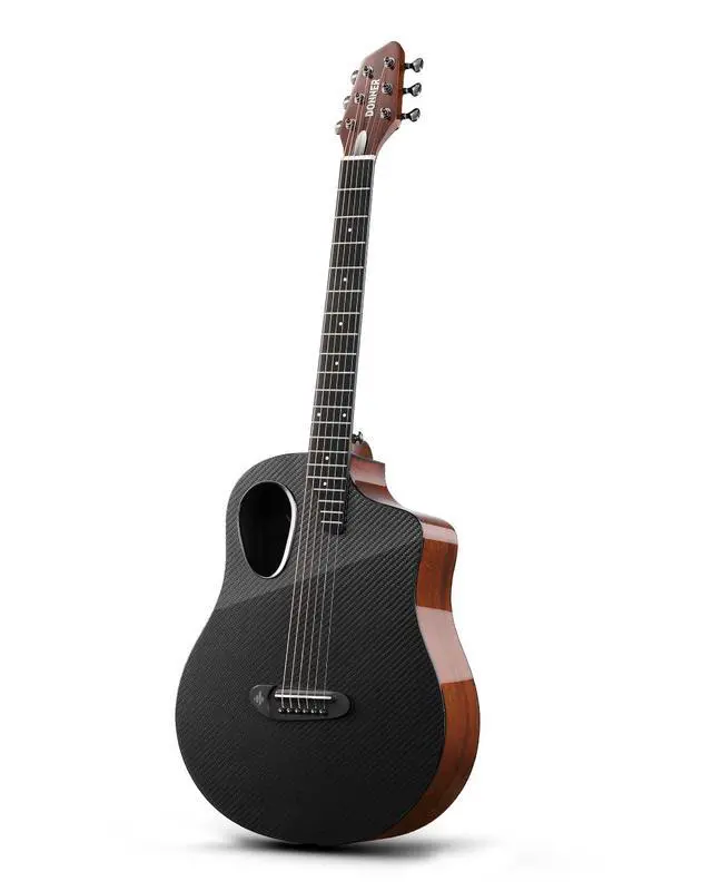 Alt view image 7 of 7 - Acoustic Guitar Kits for Beginners & Intermediate Learners - 38" Travel Guitar with Carbon Fiber Top, Wooden Back & Sides, Case, Strap, Steel-Strings, RISING-G1 (Gloss, Brown)