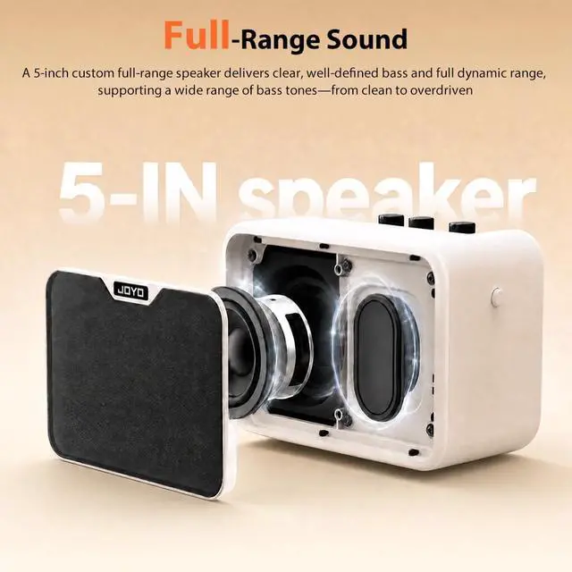 Alt view image 4 of 7 - 10W Portable Bass Amplifier with 15ft Bass Guitar Cable Mini Bass Practice Amp Battery Powered Combo Bass Amp MA-10B Dual Channel (CMA10B)