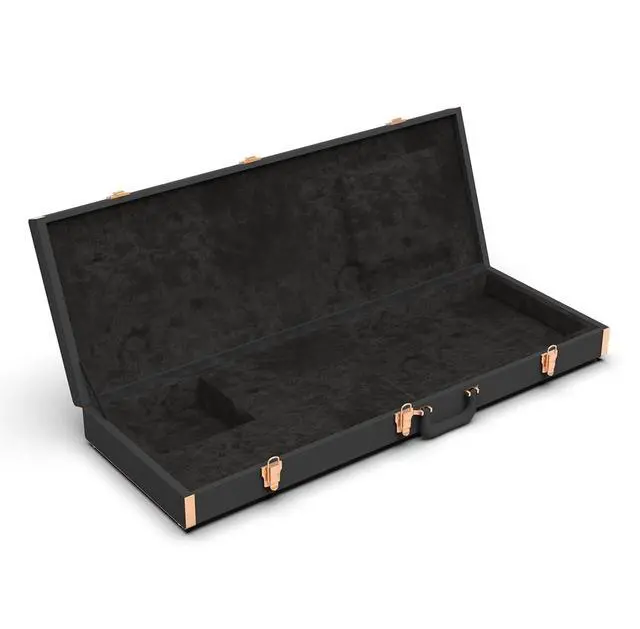 Alt view image 6 of 6 - Renoster Electric Guitar Hard Case with Lock, For Fender Ibanez ESP PRS and Standard Size Guitar, Interior Accessory Compartment (Guitar Case+Stand+String+Cable+Picks, Black-Guitar)