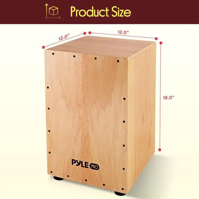 Alt view image 5 of 7 - Stringed Jam Wooden Cajon, Handcraft Compact And Lightweight Percussion Box With Internal Guitar Strings, Rubber Capped Feet, Suitable For All Ages