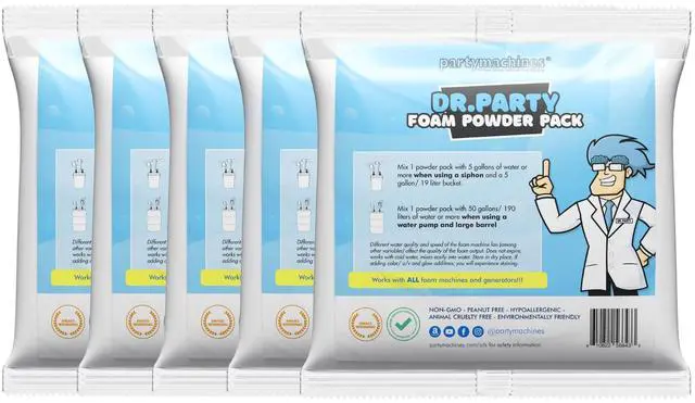 Main image of Foam Powder Pack of 5, Easily Makes up to 600 Gallons; Bubble Party Machine
