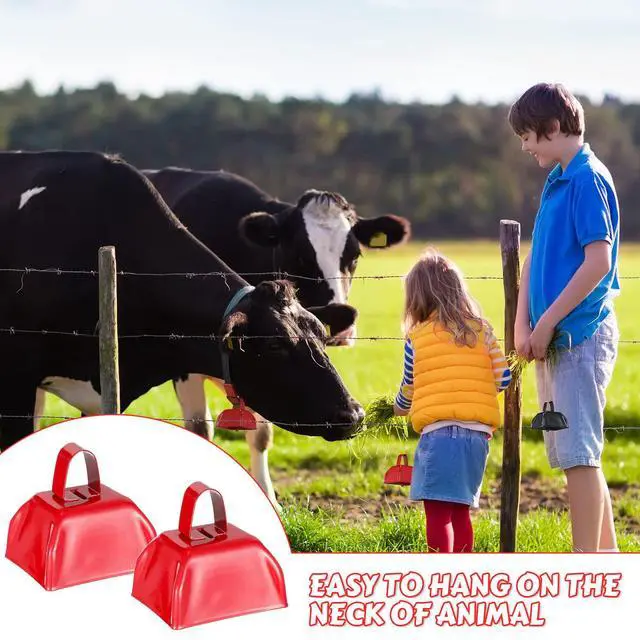 Alt view image 7 of 7 - 72 Pcs Metal Cowbells with Handle Cowbells Noise Makers Small Call Bells Bulk for Decorations Football Games Sport Event Cheering Ornament Wedding Party Celebration, 3 x 2.8 x 2.5 Inch(Red)