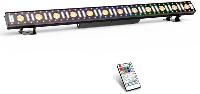 Main image of Battery Powered Stage Light Bar: 150W 3IN1 RGBW Color Changing - Wireless 2.4G DMX & Remote Control - Strobe & Beam Effects - Uplights for Events Moblie DJ Party Music Show Bar & Club Band Performance