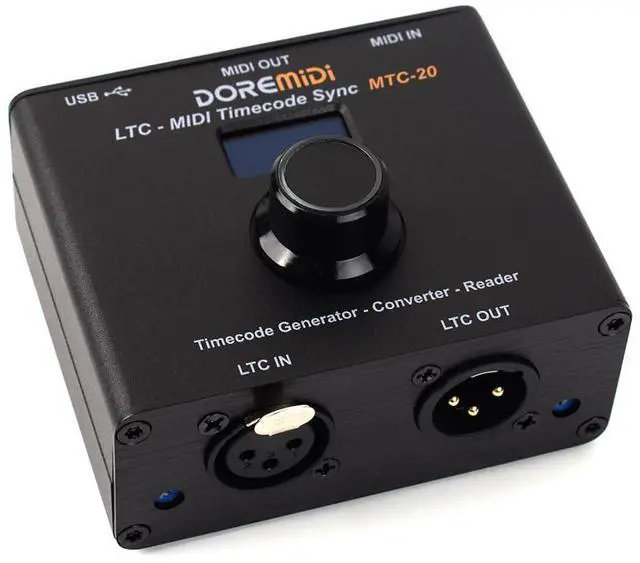 Main image of LTC-MIDI Timecode Sync (MTC-20) device to synchronize MIDI timecode and SMPTE LTC timecode MTC-20