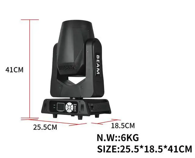 Alt view image 4 of 6 - LED 200W Beam Moving Head Light with (6+12+24 combinable Effects),13 Patterns (3 Glass Images)+White Light
