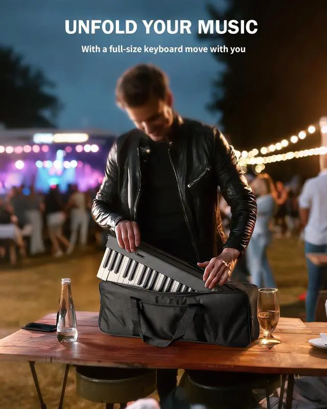 Alt view image 6 of 7 - 88-Key Portable Piano Keyboard with Semi-Weighted Keys Folding Piano | Built-in Speakers/MIDI, Long Battery Life Electric Keyboard Piano for Beginners
