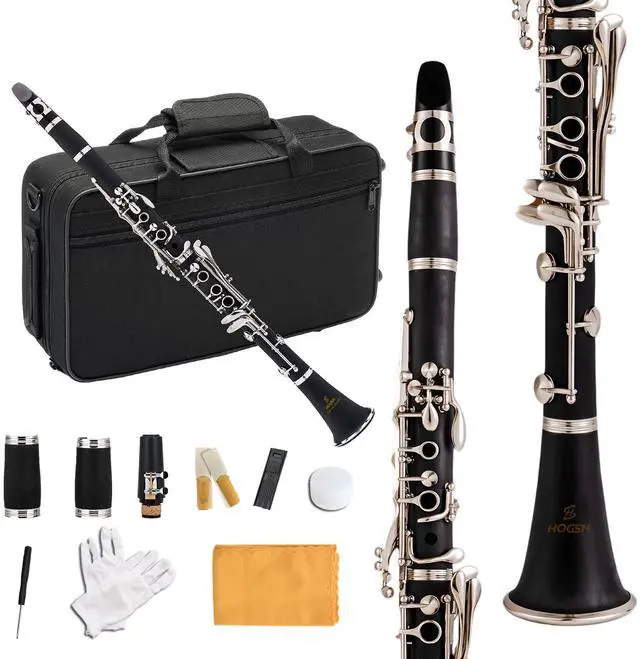 Main image of clarinet in B flatbeginner's performance, professional playing instrument with box, cleaning kit