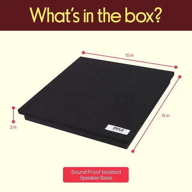 Alt view image 3 of 7 - Sound Dampening Speaker Riser Foam - Audio Acoustic Noise Isolation Platform Pads Recoil Stabilizer w/ Rubber Base Pad For Studio Monitor, Subwoofer, Loud Speakers - PSI15 (15 x 15 x 1.8 Inch)