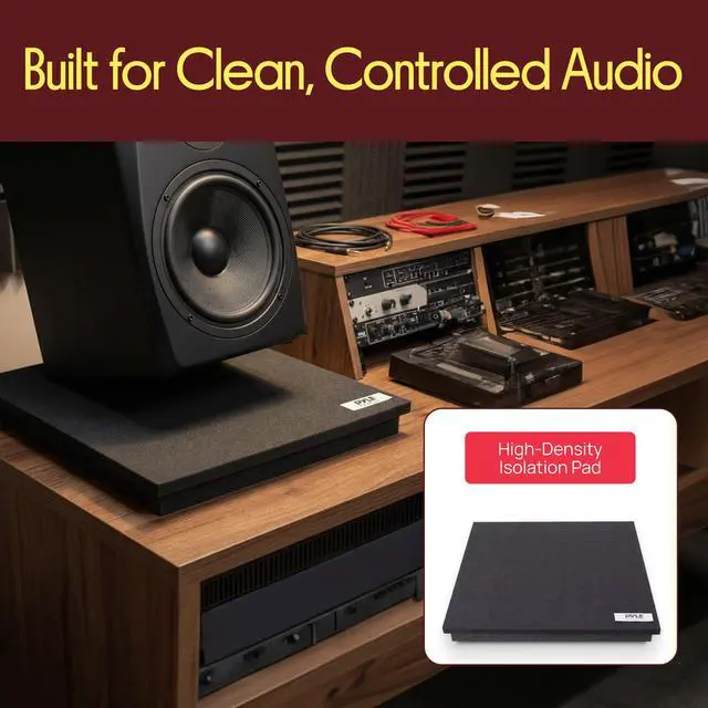 Alt view image 7 of 7 - Sound Dampening Speaker Riser Foam - Audio Acoustic Noise Isolation Platform Pads Recoil Stabilizer w/ Rubber Base Pad For Studio Monitor, Subwoofer, Loud Speakers - PSI15 (15 x 15 x 1.8 Inch)