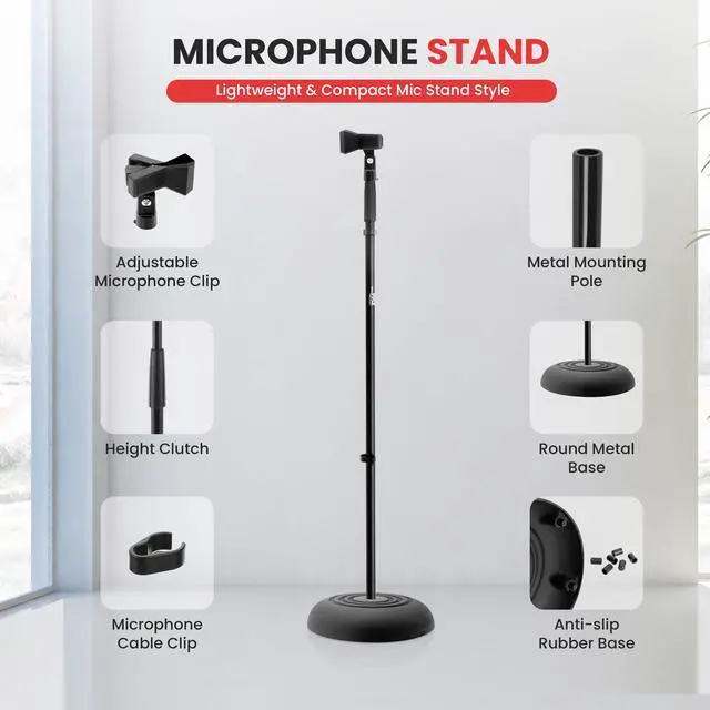 Alt view image 3 of 4 - MSA7040TB Telescoping Microphone Boom + PYLE-PRO PMKS5 Compact Base Microphone Stand