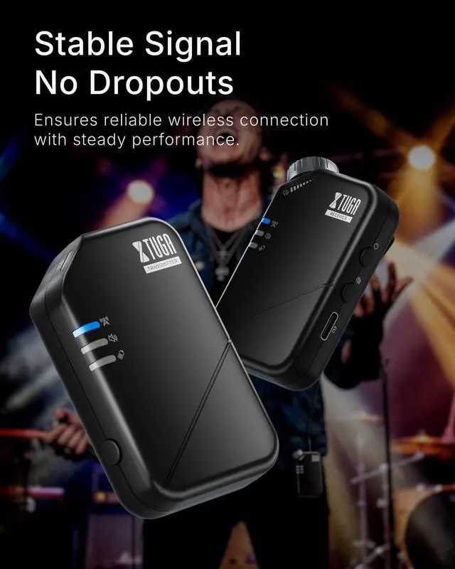 Alt view image 2 of 7 - J02S 2.4G Stereo in Ear Monitor System(1 Transmitter & 3 Receivers) | Wireless IEM System,Low Latency,10 Hours Operation,164Ft(50m) Range,Auto-Pairing for Stage Monitoring,Musicians,Band,Church