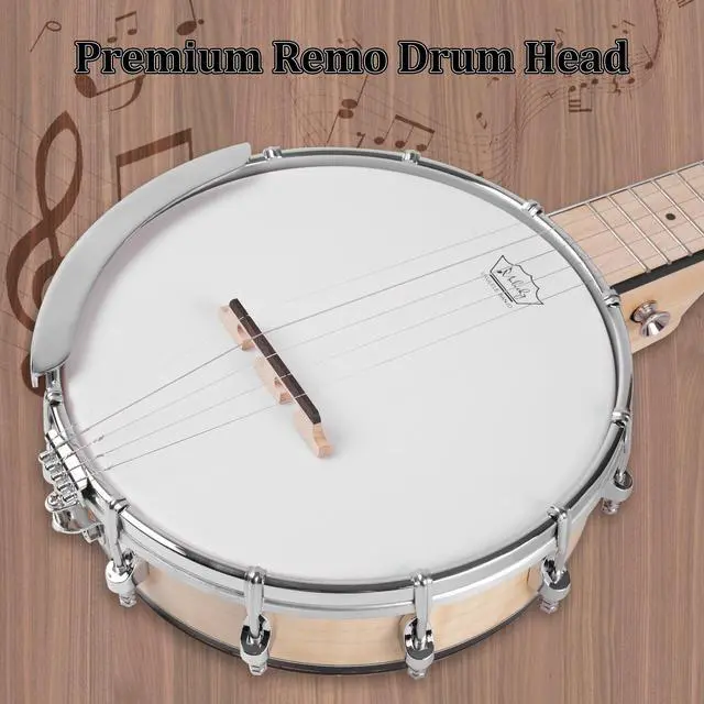 Alt view image 2 of 6 - 5 String Mini Travel Banjo B805, 26 Inch Closed Back Maple Kit | 26" Travel Banjo: Compact 5-string banjo with a maple body and solid closed back. Includes a gig bag, tuner, and strap
