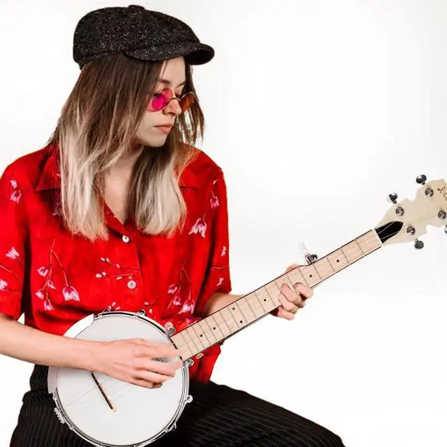 Alt view image 6 of 6 - 5 String Mini Travel Banjo B805, 26 Inch Closed Back Maple Kit | 26" Travel Banjo: Compact 5-string banjo with a maple body and solid closed back. Includes a gig bag, tuner, and strap